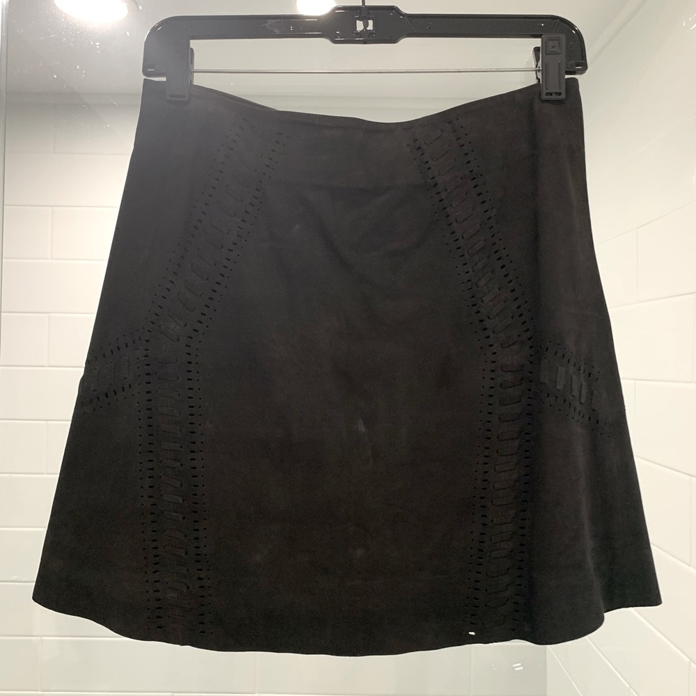 Rebecca Minkoff Suede A Line Mini Skirt